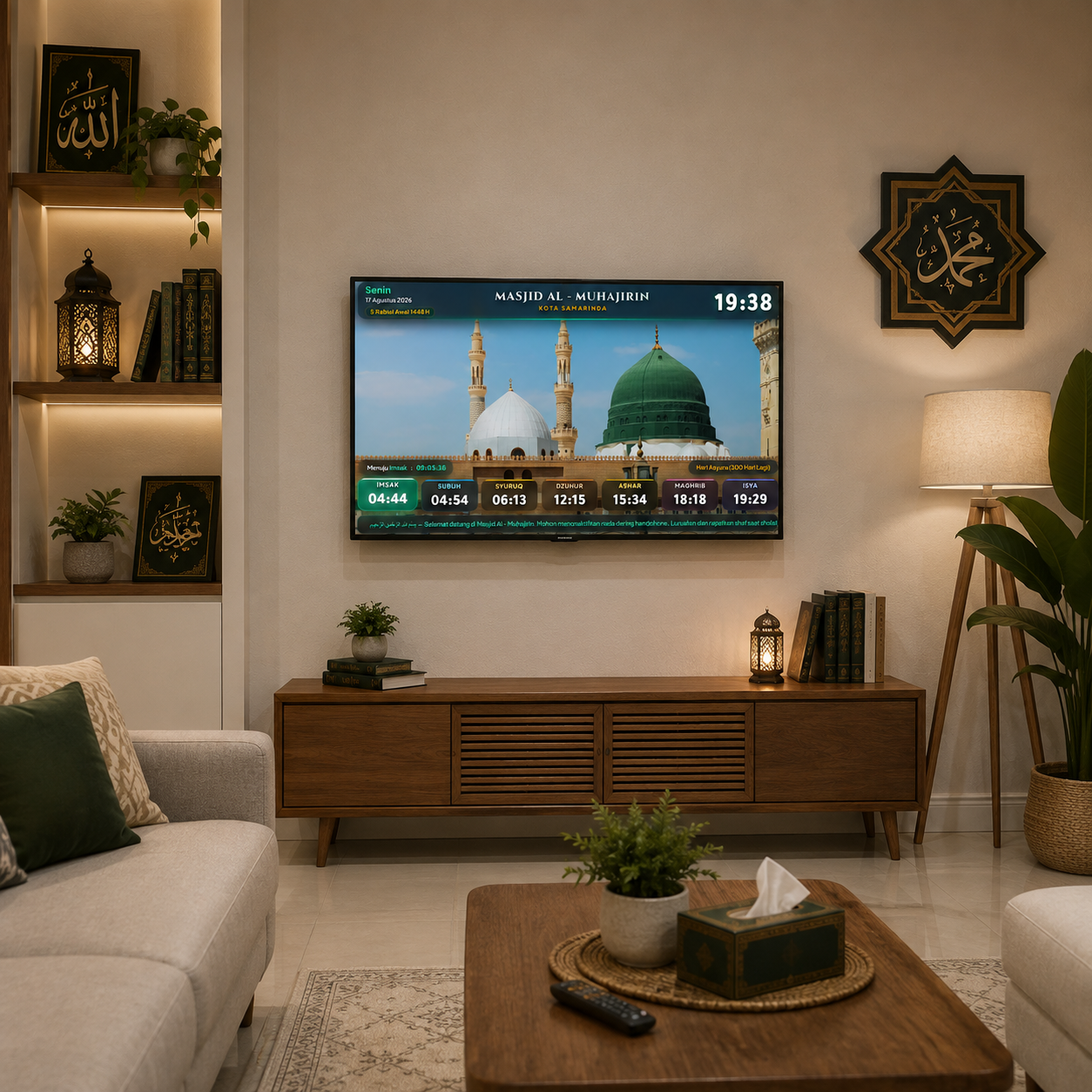 Contoh penempatan Alf Azan TV di rumah